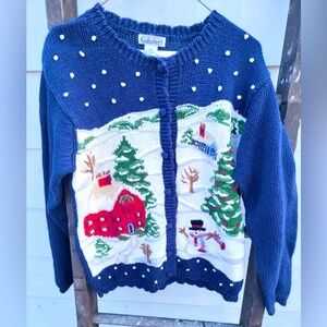 Gallagher Snowman Knit Sweater Ugly Christmas Sweater. Size Medium